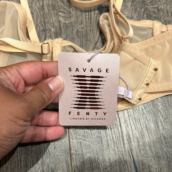 Savage X Fenty Nude Cream Mesh Bra With Removable Straps Brand New With Tags - Picture 5 of 7